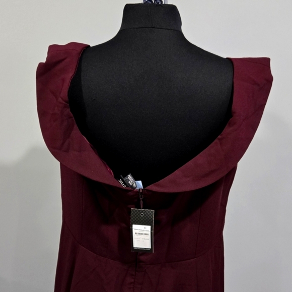 🐢 City Chic Dress Rippled Love Ox Blood Size S/16 NWT - Picture 7 of 11
